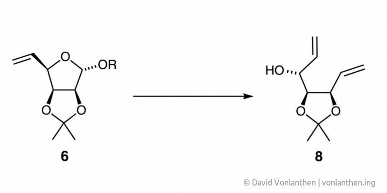 Schematische Darstellung einer Wittig-Reaktion mit anschliessender Deacetylierung