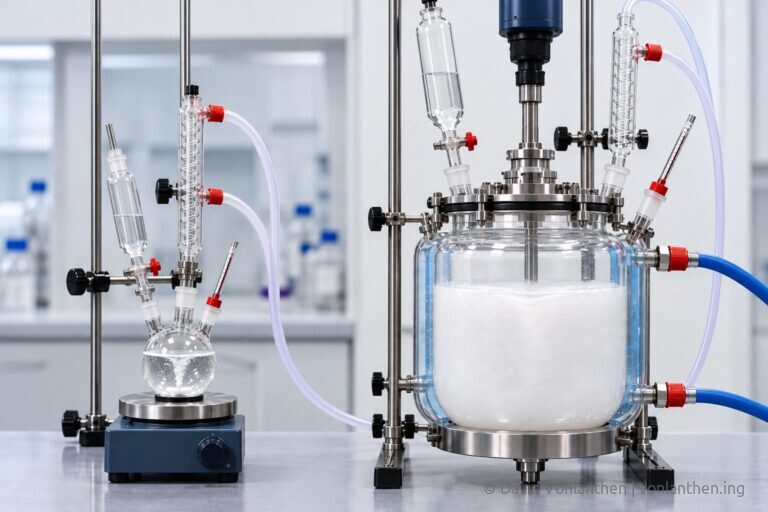 Reaktionsgefäss für die präparative Synthese und Prozessführung im CDMO-Scale-up